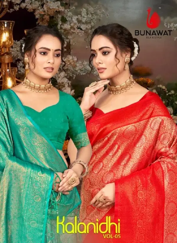 Kalanidhi Vol 05 By Bunawat Kanjivarm Silk Designer Wedding Sarees Wholesale Online
